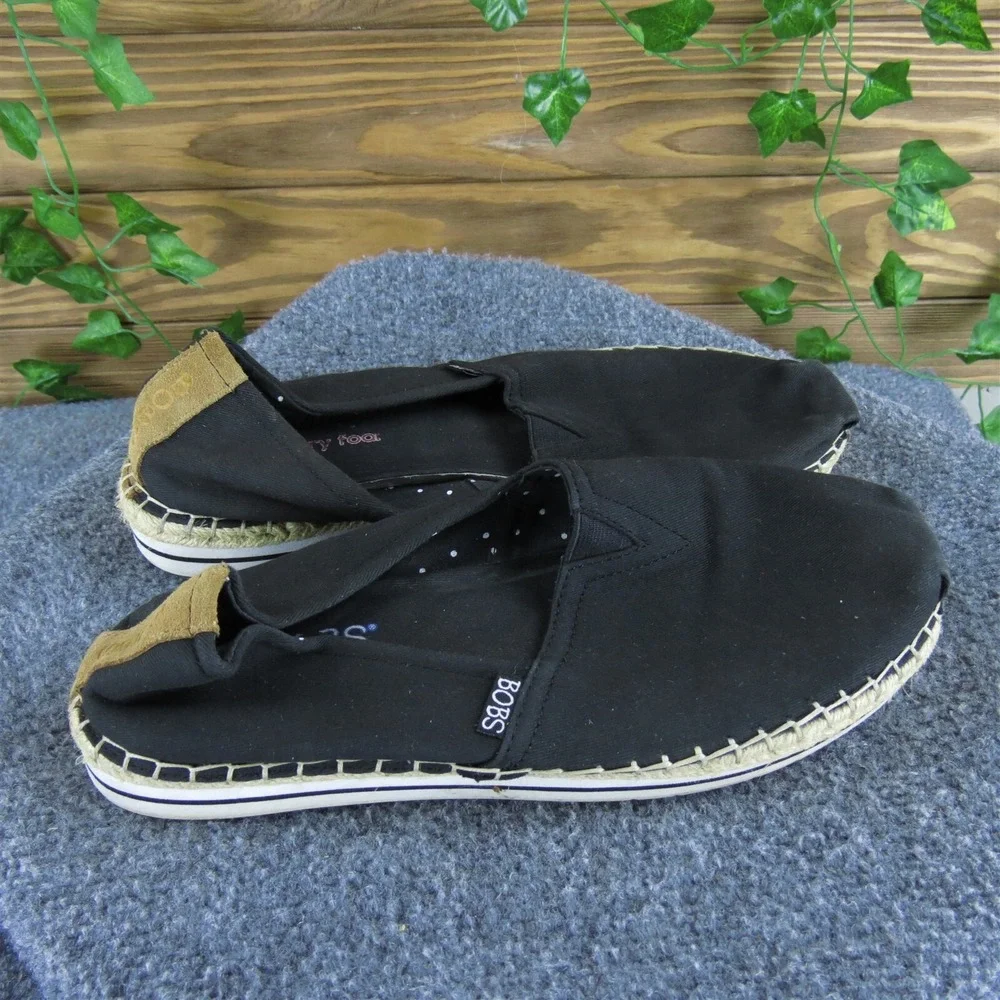 Bobs By Skechers Women's  Espadrille Black Fabric Sz 9 Medium‎  Used 2025